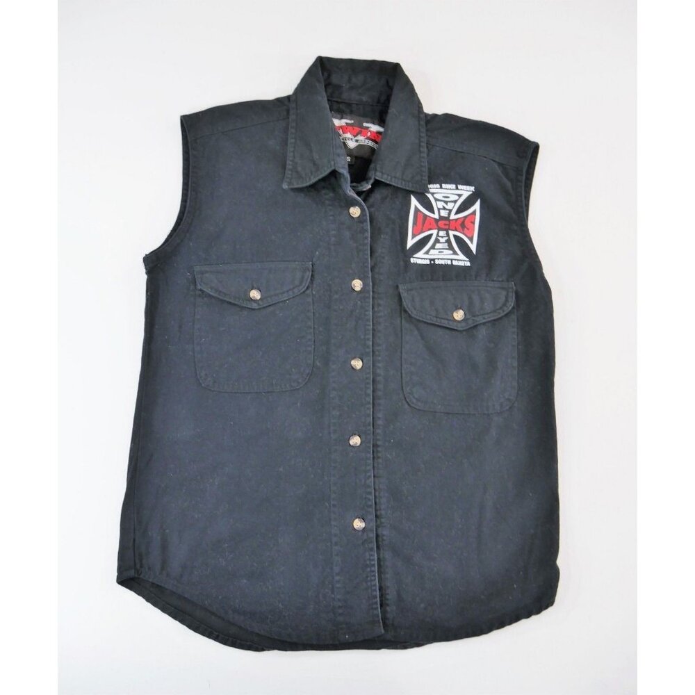 One Eyed Jack Sleeveless Shirt Twin Motorcycle Apparel Sturgis Week Mens Small